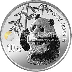 1995版熊猫金银铂及双金属纪念币1/10盎司圆形铂质纪念币