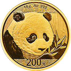 2018版熊猫金银纪念币15克圆形金质纪念币