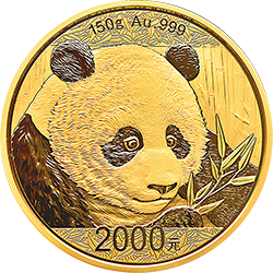 2018版熊猫金银纪念币150克圆形金质纪念币