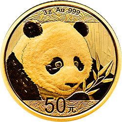 2018版熊猫金银纪念币3克圆形金质纪念币