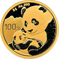 2019版熊猫金银纪念币8克圆形金质纪念币