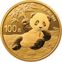 2020版熊猫金银纪念币8克圆形金质纪念币