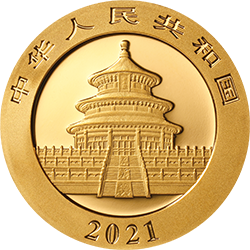 2021版熊猫金银纪念币8克圆形金质纪念币
