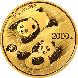 2022版熊猫贵金属纪念币150克圆形金质纪念币