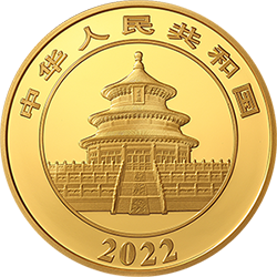 2022版熊猫贵金属纪念币100克圆形金质纪念币