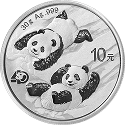 2022版熊猫贵金属纪念币30克圆形银质纪念币