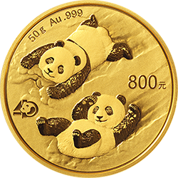 2022版熊猫贵金属纪念币50克圆形金质纪念币