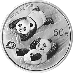 2022版熊猫贵金属纪念币150克圆形银质纪念币
