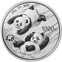 2022版熊猫贵金属纪念币30克圆形铂质纪念币