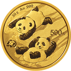 2022版熊猫贵金属纪念币30克圆形金质纪念币