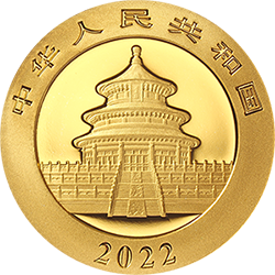 2022版熊猫贵金属纪念币3克圆形金质纪念币