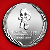 2011年7月  广东雪莱特公司优秀员工纯银纪念奖品银币制作