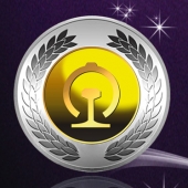 2013年5月：广铁集团定制银镶金纪念币制作纯银包金纪念币