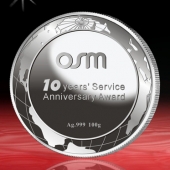 2014年10月：定制瑞典OSM Group成立十周年纪念银币