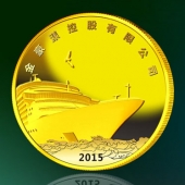 2016年1月定做　广东金豪漾公司纯银表面镀金纪念币定做