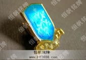 蓝色印刷胸章,印刷滴胶胸牌