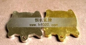 动物肖像冲压徽章,金属胸针