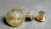 富盈酒店金属镀金徽章,纯金徽章,真金徽章
