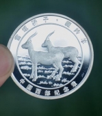 藏羚羊中国西部纪念章制作,银质纪念章定做