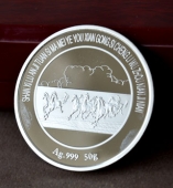 山西潞安集团司马煤业公司成立五周年纯银纪念章定制