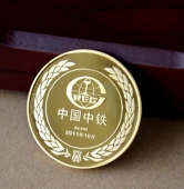 中国中铁金质纪念章,Au.999千足金金币,黄金纯金纪念币