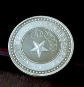 民主同盟和平20周年纪念活动庆典纯银纪念币,银质纪念章